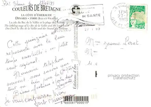 AK / Ansichtskarte Dinard_Ille_et_Vilaine_Bretagne La cale du Bec de la vallee Plage de l ecluse vue aerienne Dinard_Ille