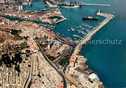 AK / Ansichtskarte Sete_Cette Port Cimetiere marin vue aerienne 