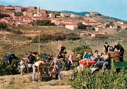 AK / Ansichtskarte Vaux en Beaujolais Joyeuses vendanges a Clochemerle Vignobles Vaux en Beaujolais