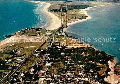AK / Ansichtskarte Quiberon_Morbihan Etranglement et Fort de Penthievre vue aerienne Quiberon Morbihan