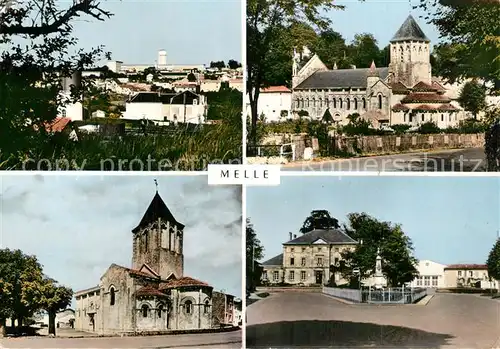 AK / Ansichtskarte Melle_Niort Usines Eglise Saint Hilaire Eglise Saint Pierre Hotel de Ville Melle_Niort