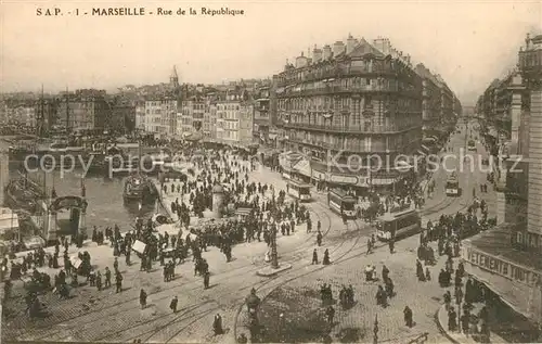 AK / Ansichtskarte Marseille_Bouches du Rhone Rue de la Republique Marseille