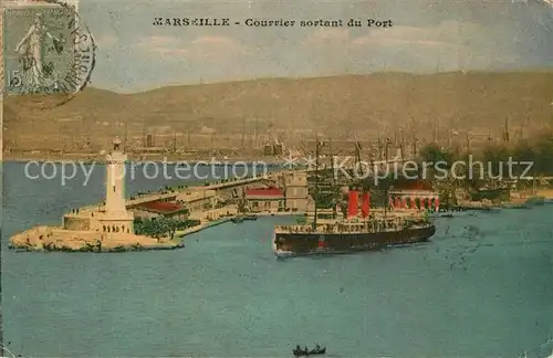 AK / Ansichtskarte Marseille_Bouches du Rhone Courrier sortant du Port Marseille