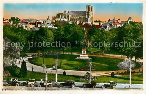 AK / Ansichtskarte Reims_Champagne_Ardenne Jardin Colbert Monument Cathedrale Reims_Champagne_Ardenne