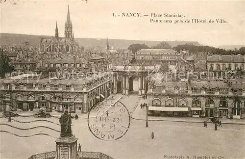 AK / Ansichtskarte Nancy_Lothringen Place Stanislas vue prise de l Hotel de Ville Nancy Lothringen