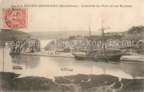 AK / Ansichtskarte La_Roche Bernard Entree du port et les roches Bateau La_Roche Bernard