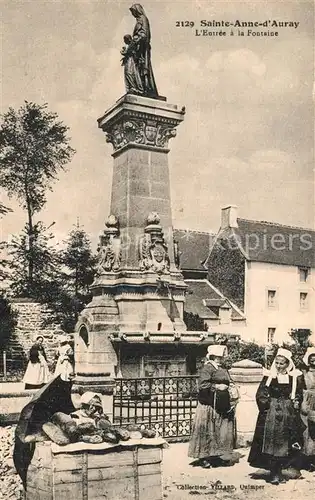 AK / Ansichtskarte Sainte Anne d_Auray Entree a la Fontaine Statue Sainte Anne d Auray