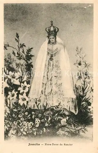 AK / Ansichtskarte Josselin Notre Dame du Roncier Heiligenfigur Josselin