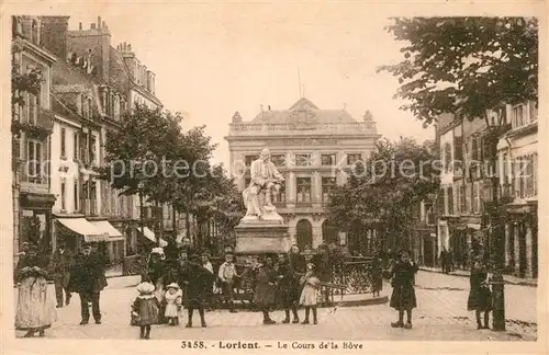 AK / Ansichtskarte Lorient_Morbihan_Bretagne Le Cours de la Bove Monument Statue Lorient_Morbihan_Bretagne