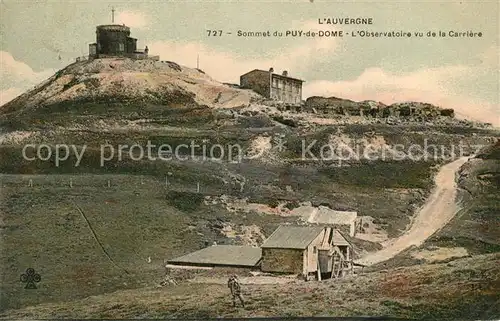 AK / Ansichtskarte Puy de Dome Sommet du Montagne Observatoire vu de la Carriere Puy de Dome