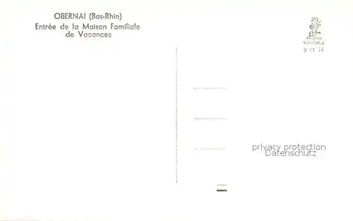 AK / Ansichtskarte Obernai_Bas_Rhin Entree de la Maison Familiale de Vacances Obernai_Bas_Rhin