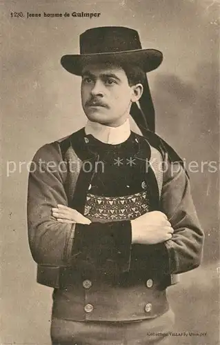 AK / Ansichtskarte Quimper Jeune homme Costume Trachten Quimper