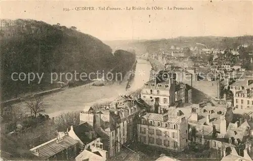 AK / Ansichtskarte Quimper La Riviere de l Odet Promenade vue a vol d oiseau Quimper