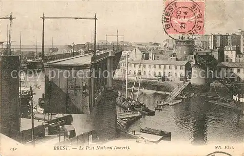 AK / Ansichtskarte Brest_Finistere Pont National Bateaux Port Brest_Finistere