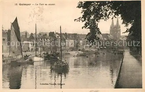 AK / Ansichtskarte Quimper Le port en amont Bateaux de peche Quimper