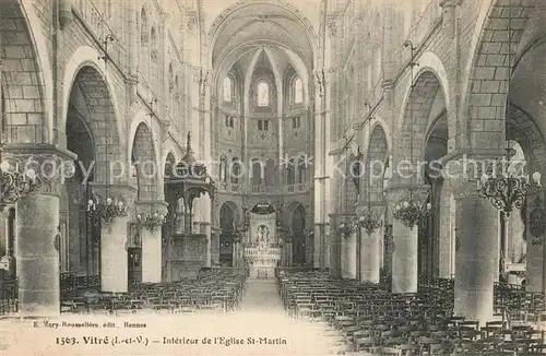 AK / Ansichtskarte Vitre_d_Ille et Vilaine Interieur de l Eglise Saint Martin Vitre_d_Ille et Vilaine