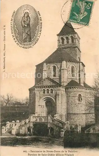 AK / Ansichtskarte Saint Didier_d_Ille et Vilaine Sanctuaire de Notre Dame de la Peiniere Statue de Notre Dame Saint Didier_d