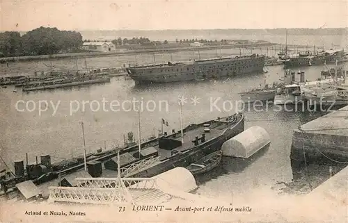 AK / Ansichtskarte Lorient_Morbihan_Bretagne Avant port et defense mobile Bateaux Lorient_Morbihan_Bretagne