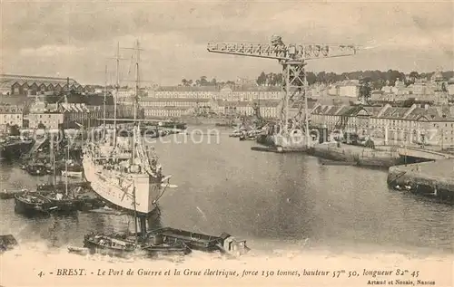AK / Ansichtskarte Brest_Finistere Port de Guerre et la Grue electrique Brest_Finistere