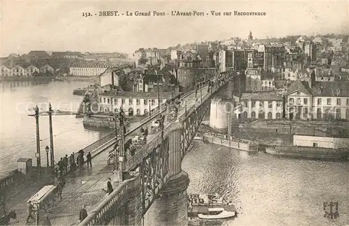 AK / Ansichtskarte Brest_Finistere Grand Pont Avant Port vue sur Recouvrance Brest_Finistere