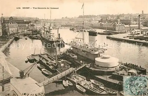 AK / Ansichtskarte Brest_Finistere Vue generale de l Arsenal Port Bateaux Brest_Finistere