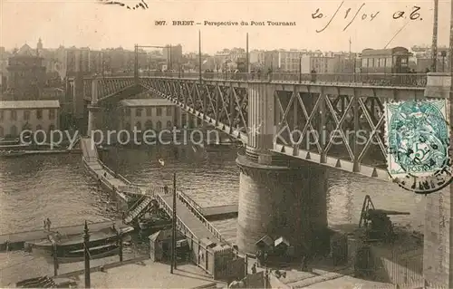 AK / Ansichtskarte Brest_Finistere Perspective du Pont Tournant Brest_Finistere