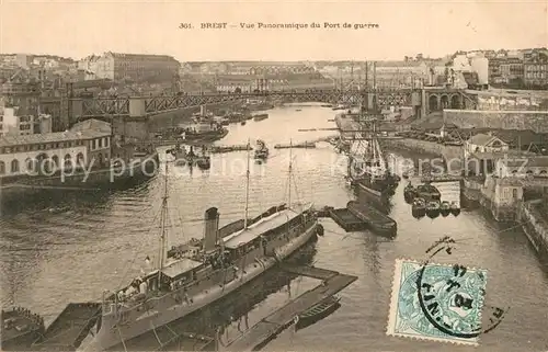 AK / Ansichtskarte Brest_Finistere Vue panoramique du Port de guerre Bateaux Brest_Finistere