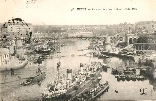 AK / Ansichtskarte Brest_Finistere Port de Guerre et le grand pont Brest_Finistere