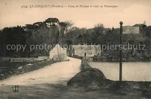 AK / Ansichtskarte Le_Conquet Etang de Kerjean et Route de Ploumoguer Le_Conquet