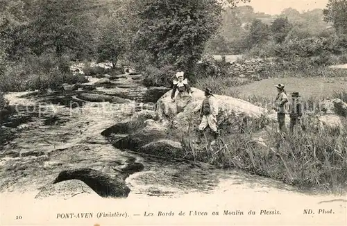 AK / Ansichtskarte Pont Aven Les bords de l Aven au Moulin du Plessis Pont Aven