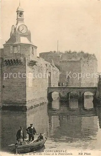 AK / Ansichtskarte Concarneau_Finistere Le Beffroi de la Ville Close et le Pont Levis Concarneau_Finistere