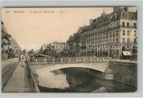 AK / Ansichtskarte Rennes_Ille et Vilaine Quai de l Universite Pont 