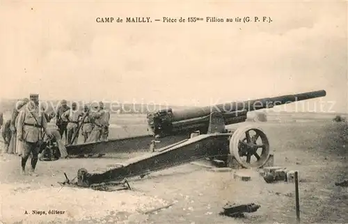 AK / Ansichtskarte Camp_de_Mailly Kanone Camp_de_Mailly