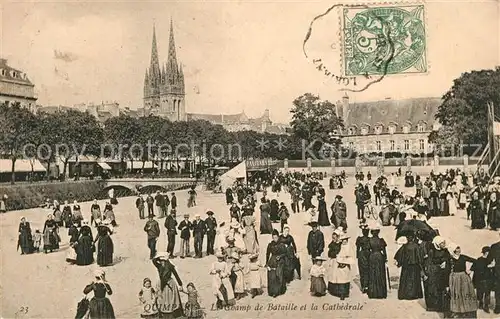 AK / Ansichtskarte Quimper Champ de Bataille Cathedrale Quimper