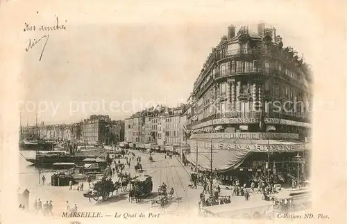 AK / Ansichtskarte Marseille_Bouches du Rhone Quai du Port  Marseille