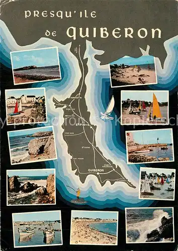 AK / Ansichtskarte Quiberon_Morbihan Panorama Cote Sauvage Ports de Peche Plages Quiberon Morbihan