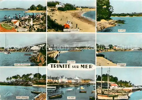 AK / Ansichtskarte La_Trinite sur Mer Plage Le Latz Pont de Kerispert Port La_Trinite sur Mer
