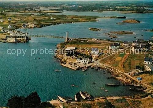 AK / Ansichtskarte Plouhinec_Morbihan Pont Lorois vue aerienne sur la Riviere et la Petite Mer d Etel Plouhinec Morbihan