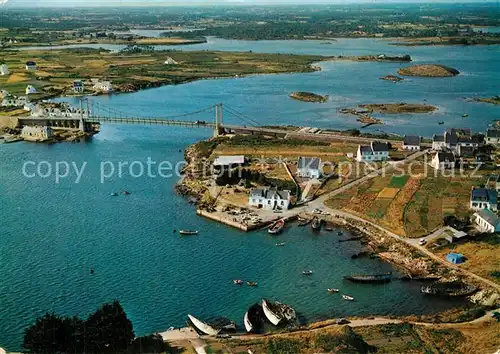 AK / Ansichtskarte Plouhinec_Morbihan Pont Lorois vue aerienne sur la Riviere et la Petite Mer de l Etel Plouhinec Morbihan