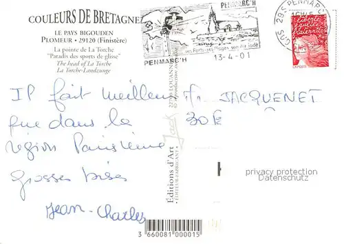 AK / Ansichtskarte Plomeur Pointe de La Torche vue aerienne Plomeur