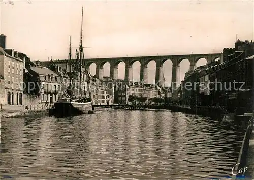 AK / Ansichtskarte Morlaix Port Viaduc Bateau Morlaix