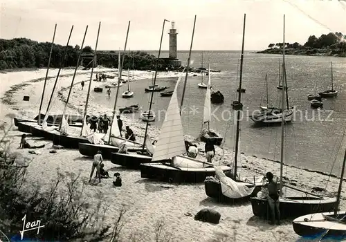 AK / Ansichtskarte Benodet La plage du Coq Voiliers Phare Benodet