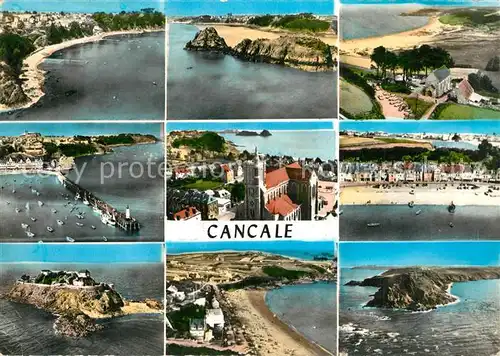 AK / Ansichtskarte Cancale Plage Port Eglise Pointe de Grouin Ile du Gueslin Verger Chapelle vue aerienne Cancale