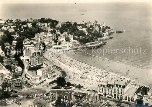 AK / Ansichtskarte Dinard_Ille_et_Vilaine_Bretagne La plage et la pointe de la Malouine vue aerienne Dinard_Ille