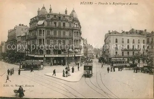 AK / Ansichtskarte Beziers Place de la Republique Avenue Beziers