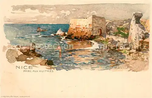 AK / Ansichtskarte Nice_Alpes_Maritimes Parc aux Huitres Kuenstler Manuel Wielandt Nice_Alpes_Maritimes