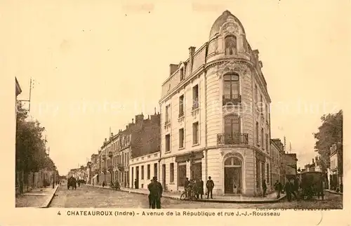 AK / Ansichtskarte Chateauroux_Indre Avenue de la Republique Rue Rousseau Chateauroux Indre