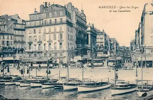 AK / Ansichtskarte Marseille_Bouches du Rhone Quai des Belges Rue Cannebiere Marseille
