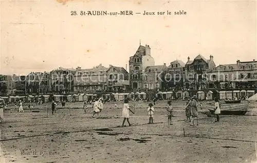 AK / Ansichtskarte Saint Aubin sur Mer_Calvados Jeux sur le sable Saint Aubin sur Mer