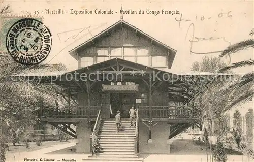 AK / Ansichtskarte Marseille_Bouches du Rhone Exposition Coloniale Pavillon du Congo Francais Marseille